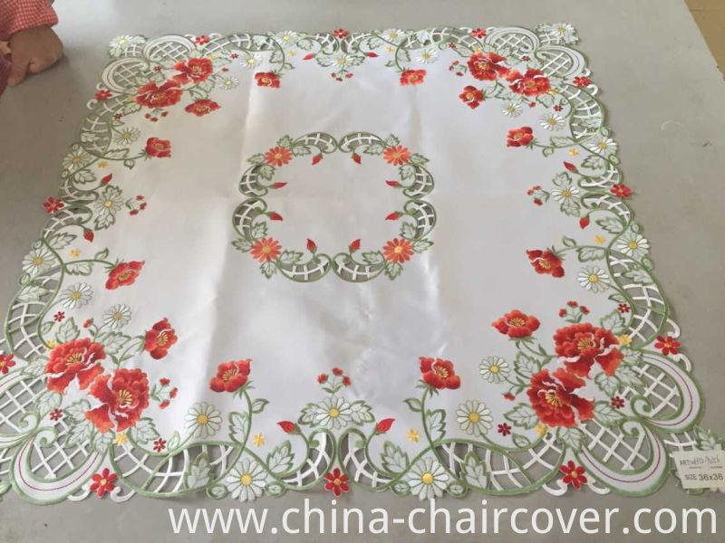 Red Flower Easter Day Tablecloth